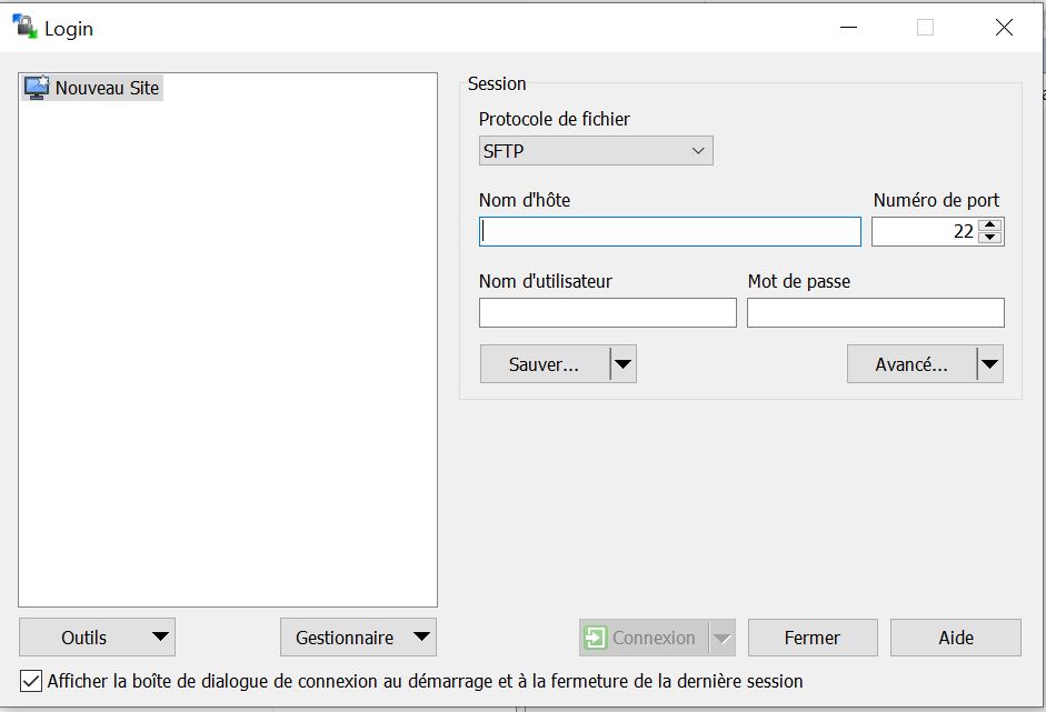 Capture d'écran WinSCP 2