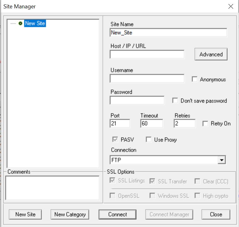 Capture d'écran CoreFTP 1