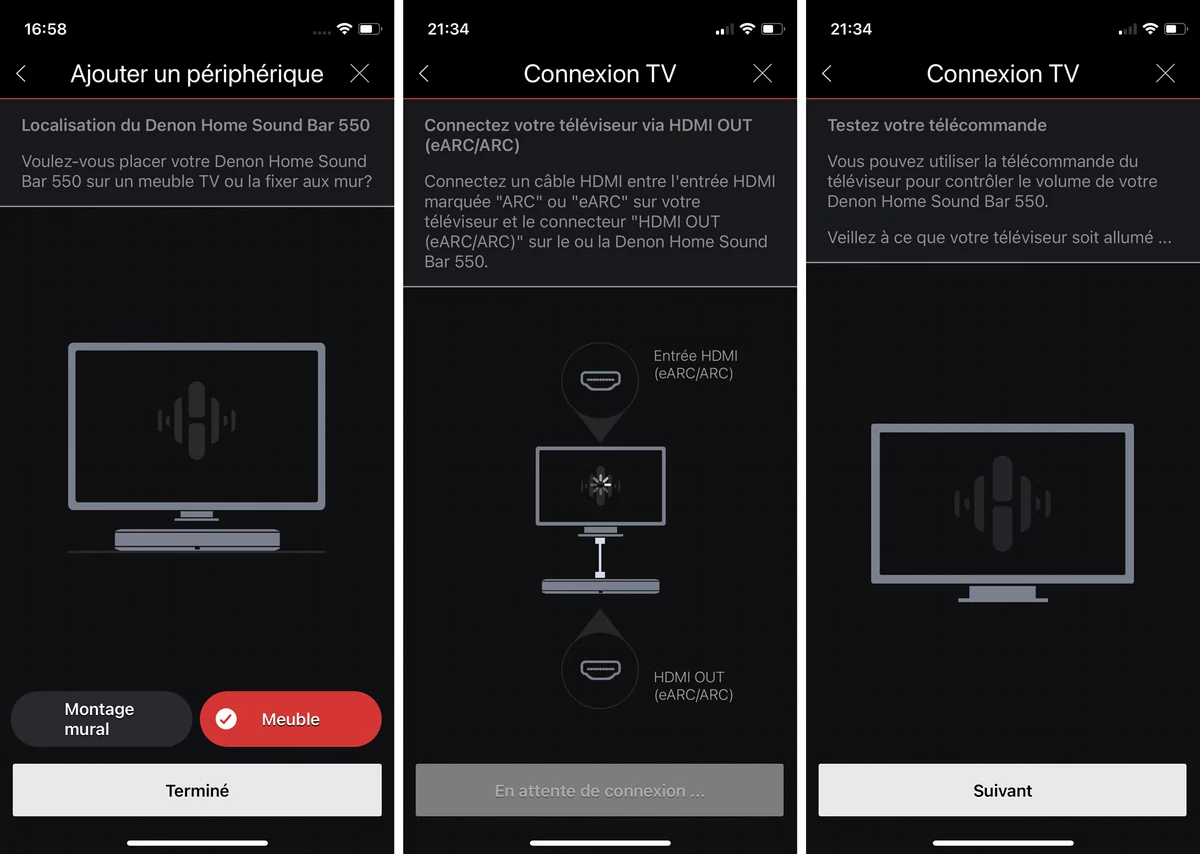 Test Denon Home 550 app HEOS configuration