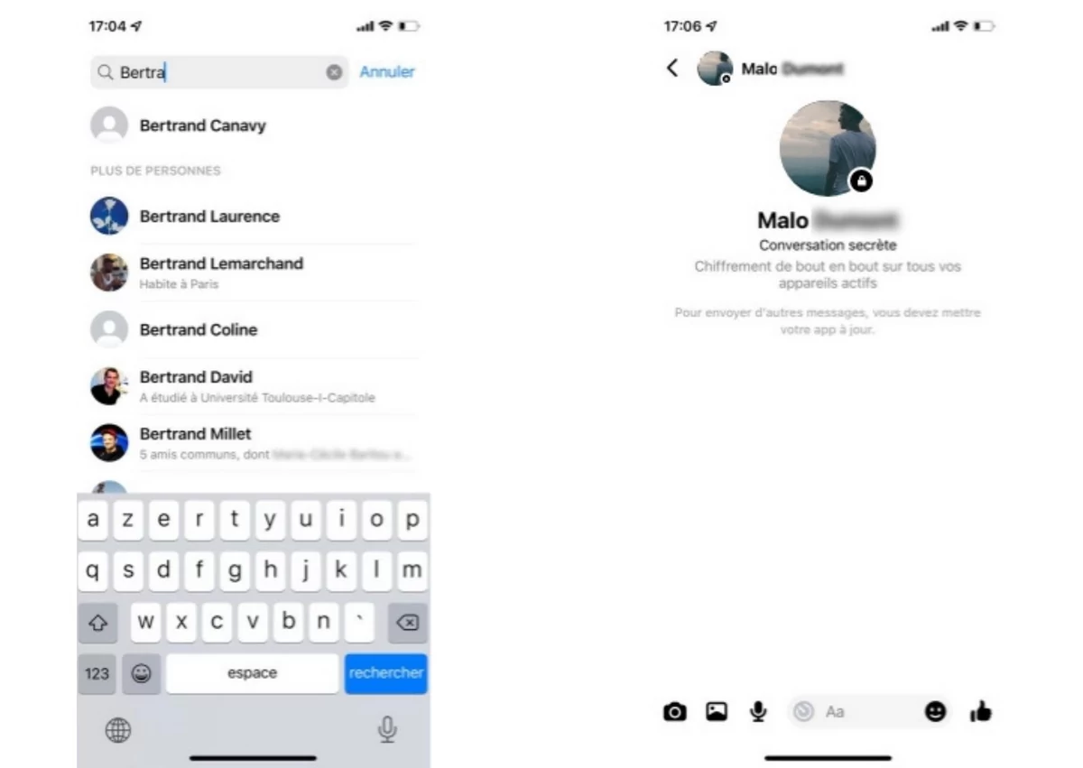Messenger screen 2