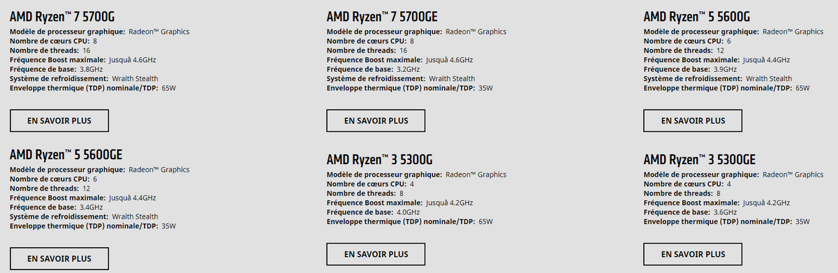 AMD Ryzen 5000G © AMD
