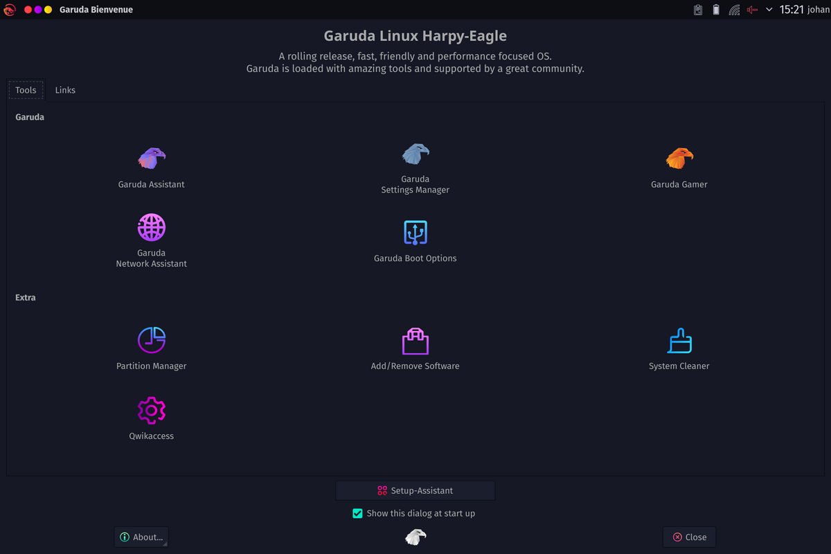 Garuda Linux Assistant © Johan Gautreau