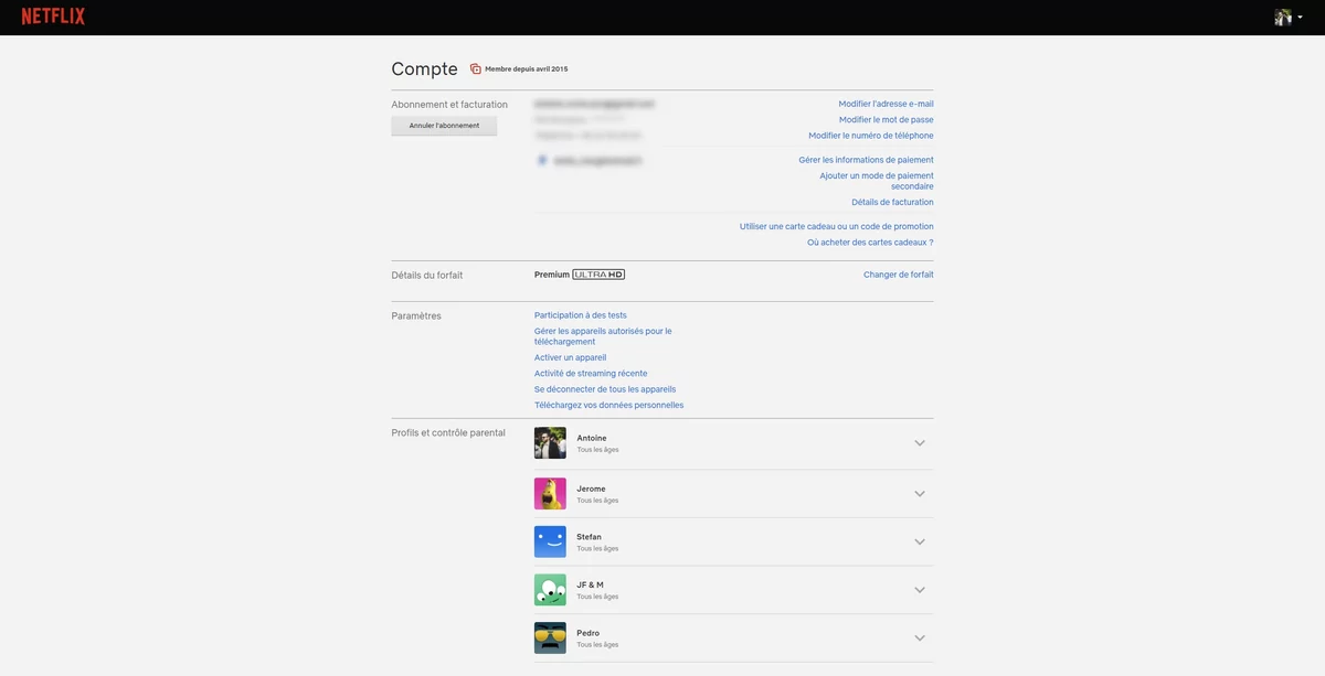 options Netflix © Capture d'écran