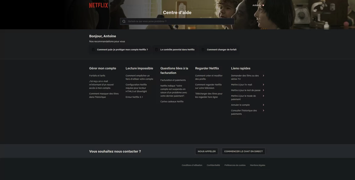 aide Netflix © Capture d'écran