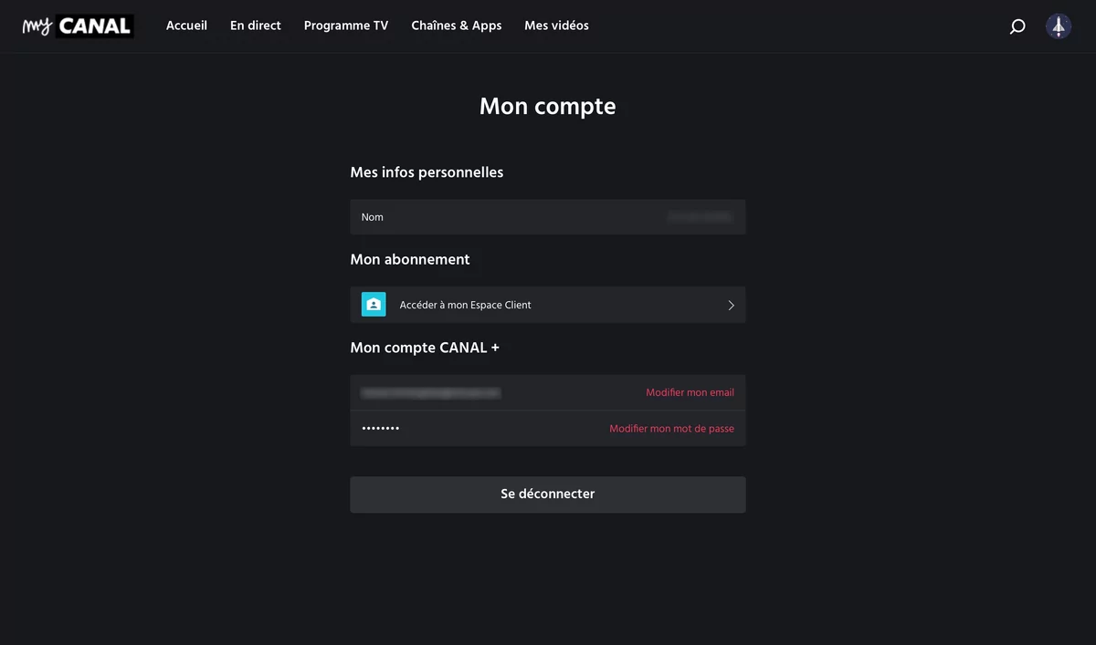myCanal Compte © Clubic.com