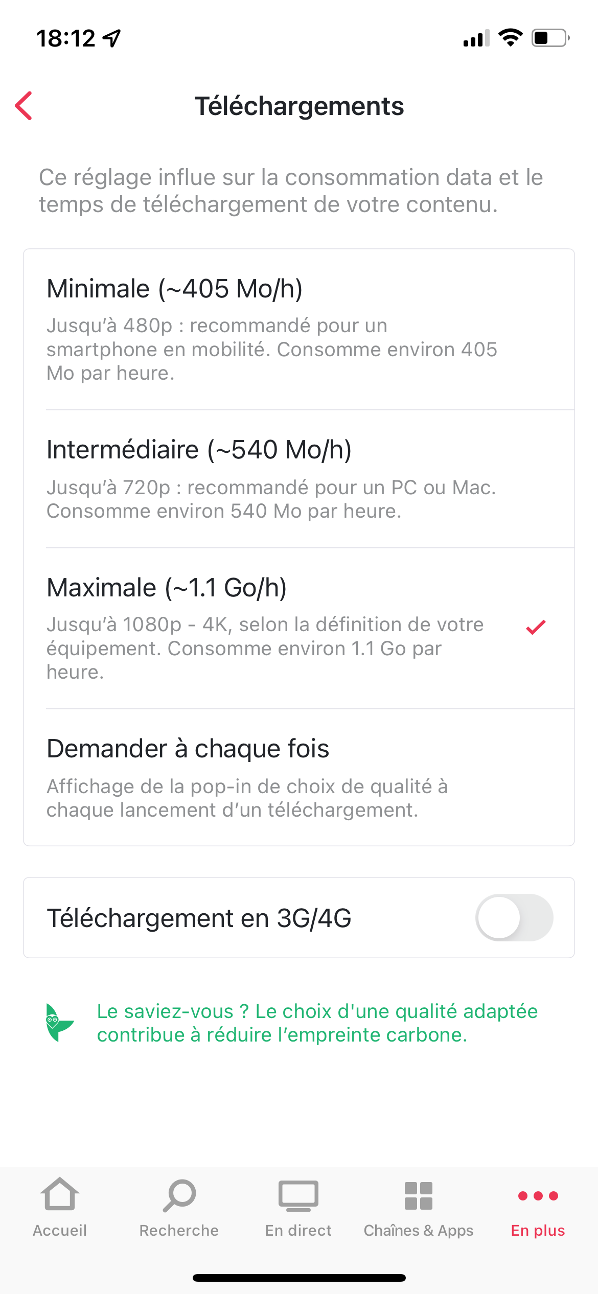 myCanal Téléchargements réglages © Clubic.com