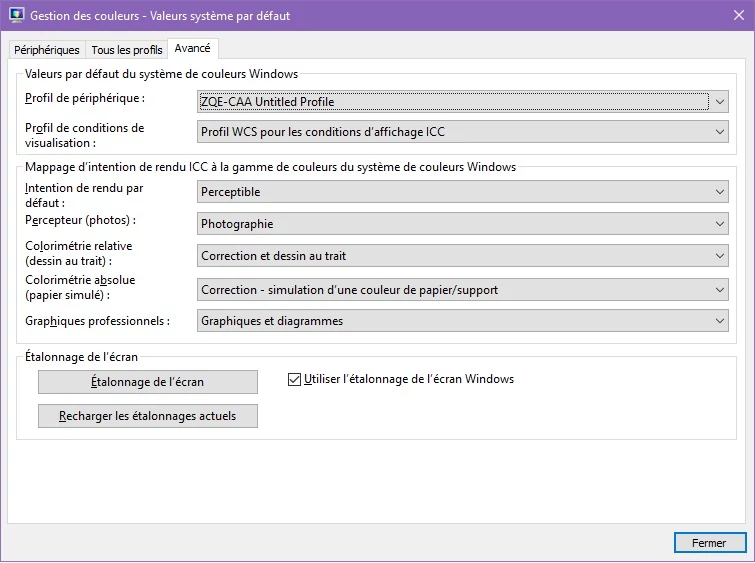 Gestion des couleurs