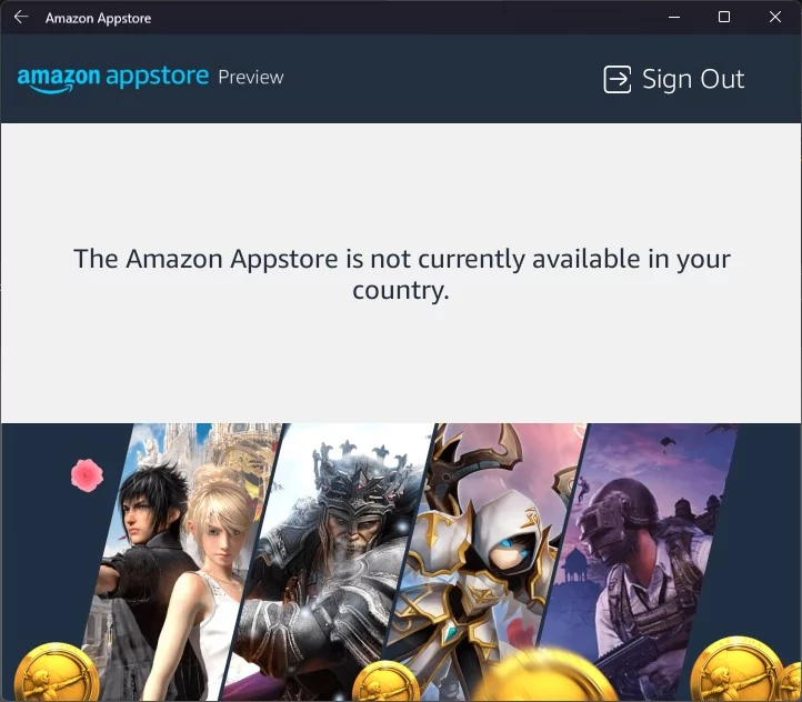 Amazon AppStore indisponible Windows 11