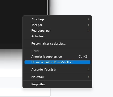 Ouvrir PowerShell Android Windows 11