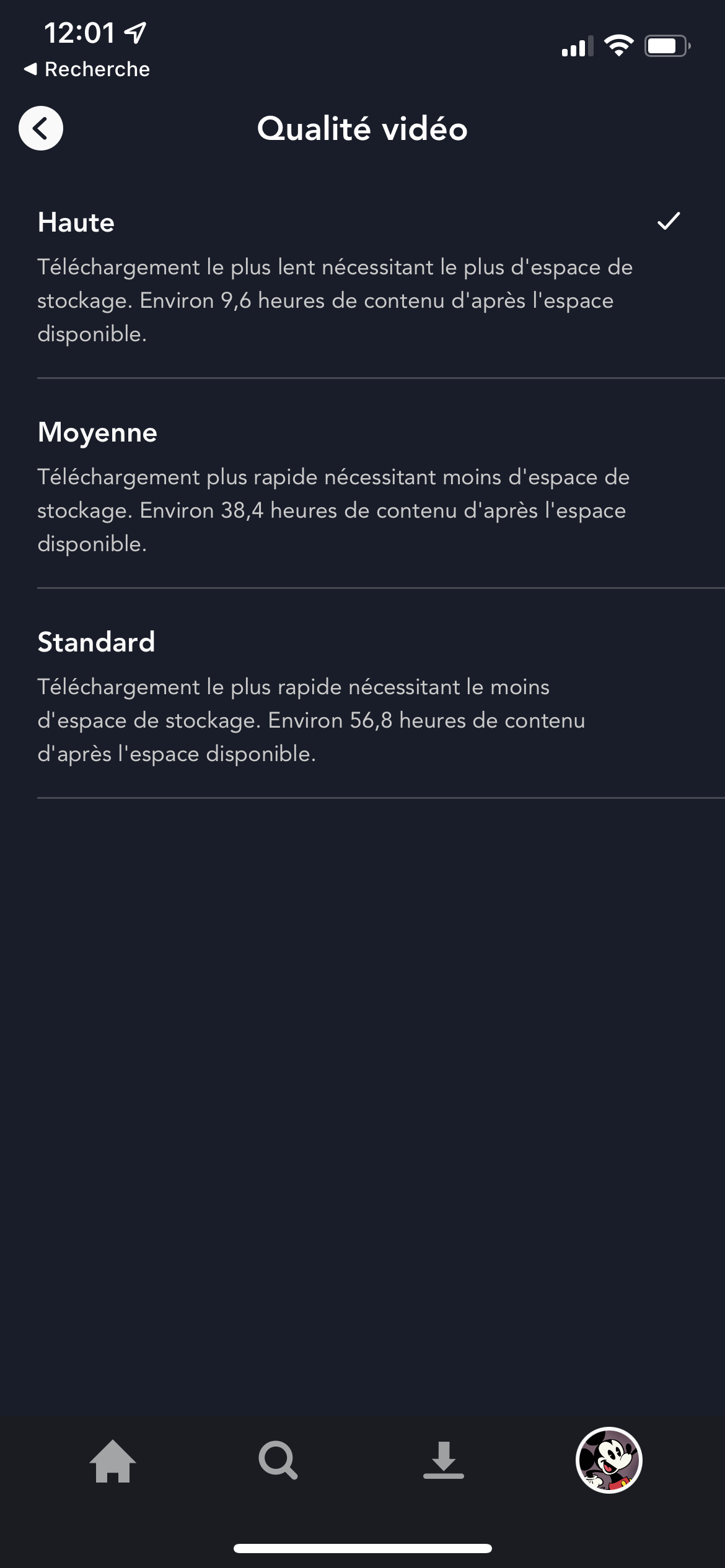 Disney+ Settings iOS © © Clubic.com
