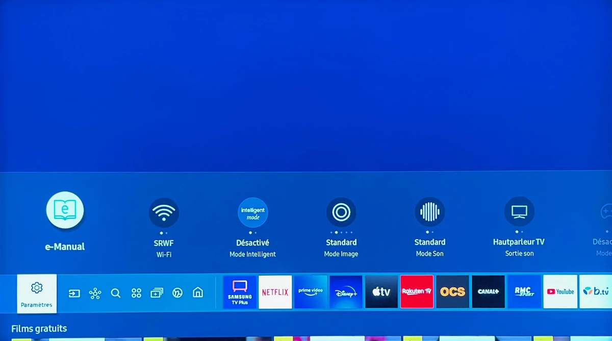 Samsung QE65QN95A menu principal