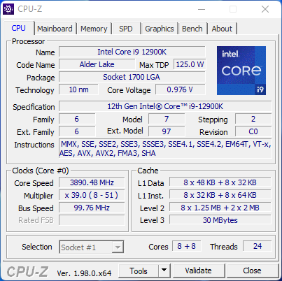 Processeur Intel Core i9-12900K Alder Lake-S (3,2Ghz) à prix bas