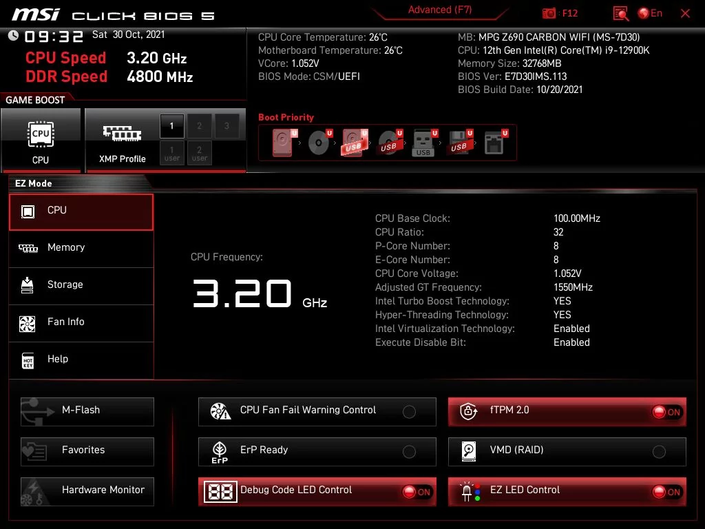 MSI MPG Z690 Carbon WiFi © Nerces