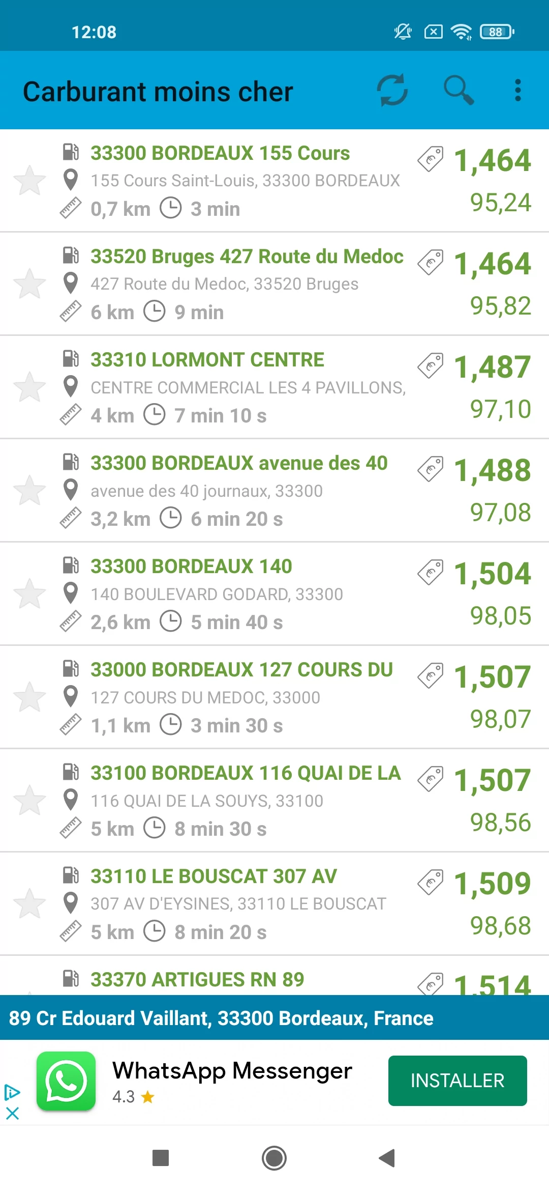 Carburant moins cher screen 1