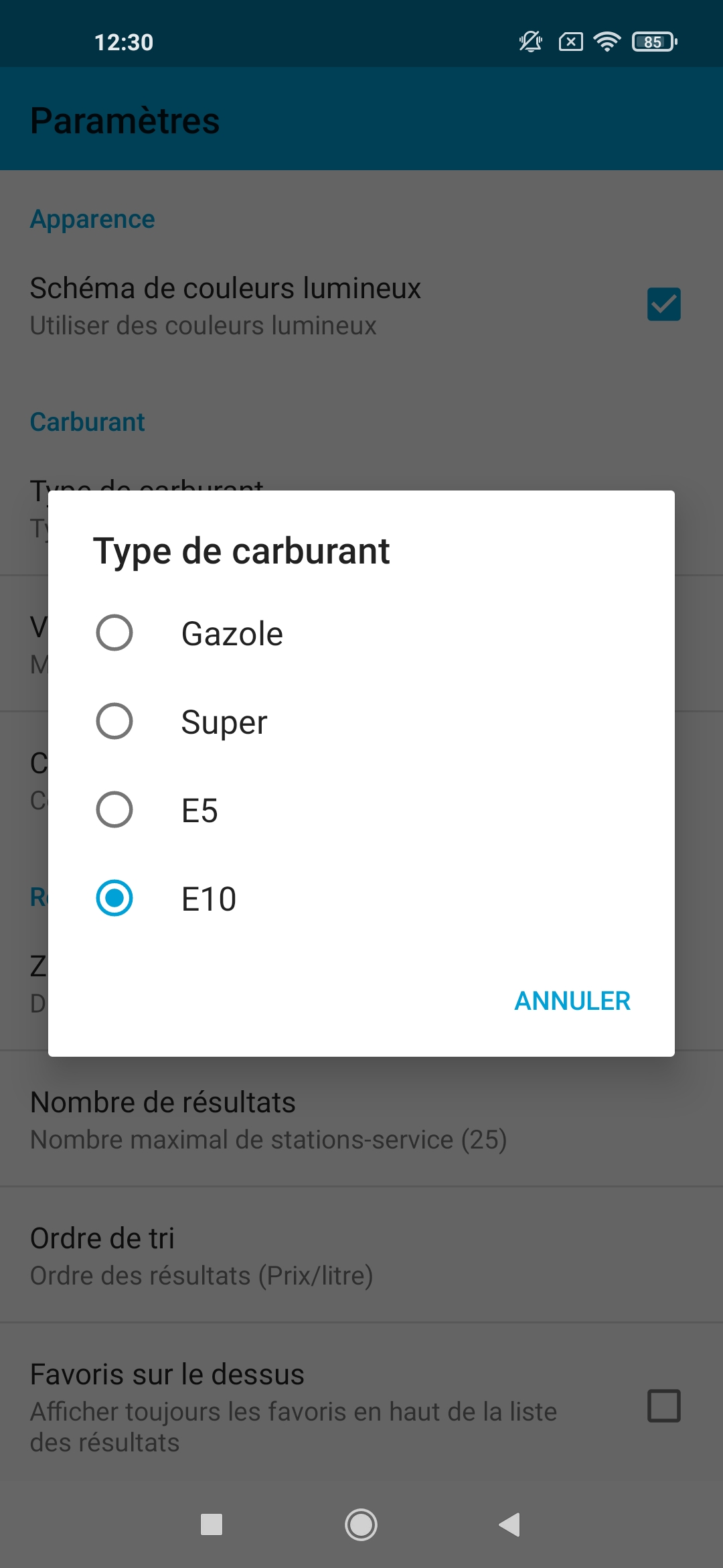 Carburant moins cher screen 5
