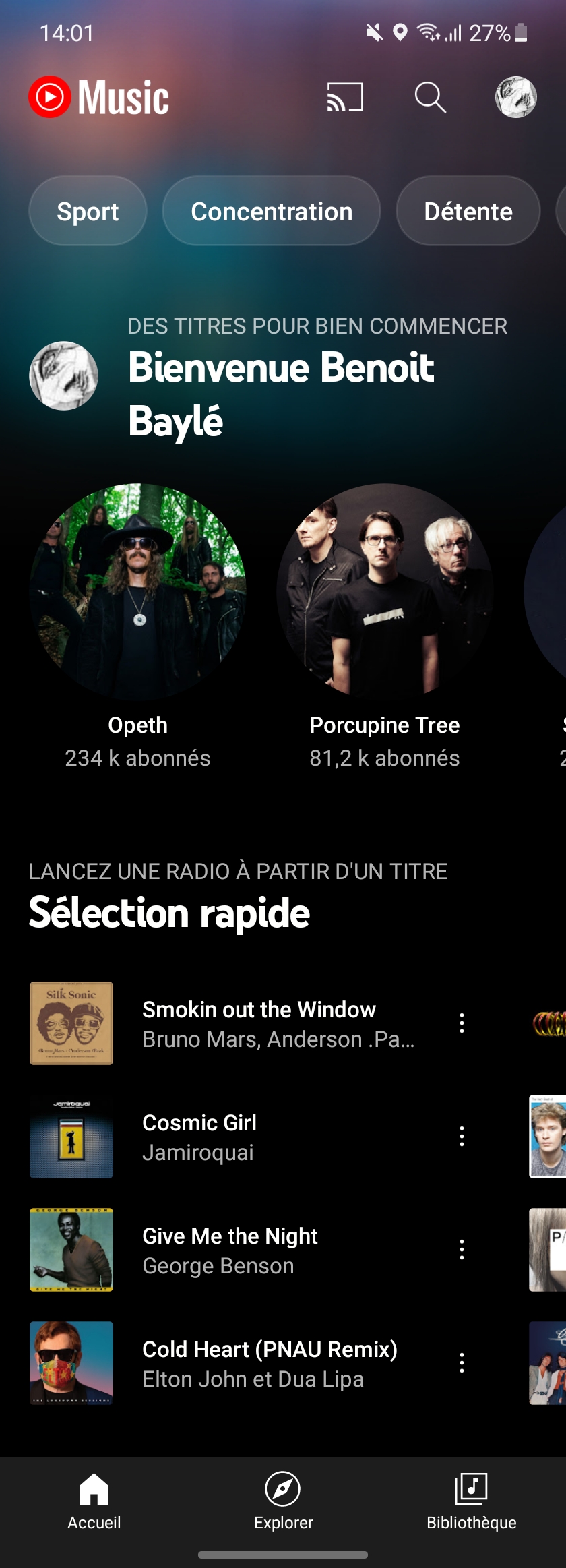 YouTube Music - Des recommandations