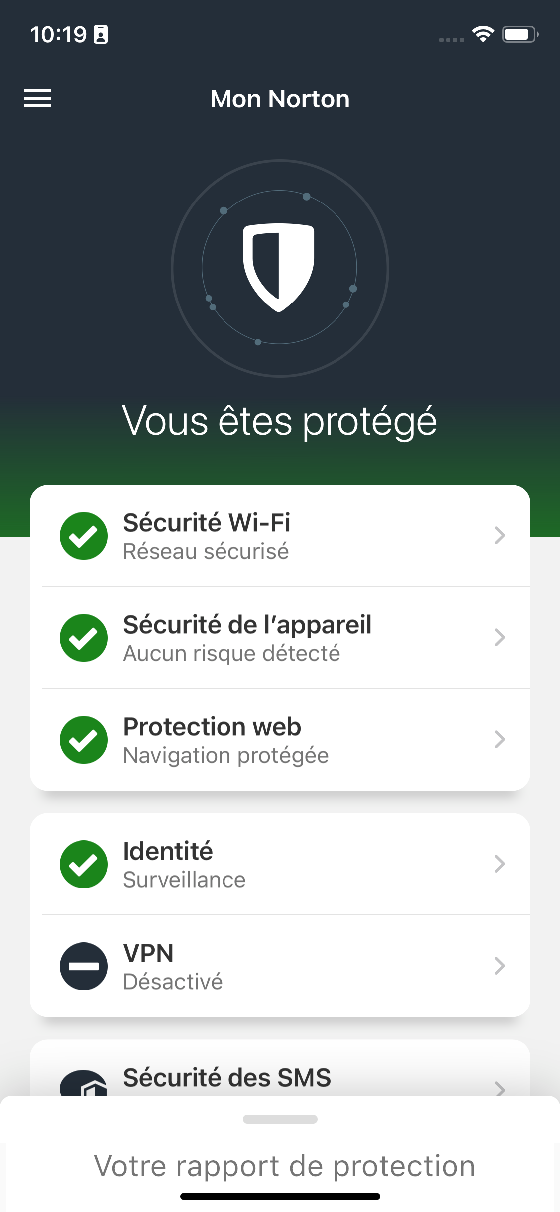 Norton 360 2022 iOS © Clubic/Stephane Ruscher
