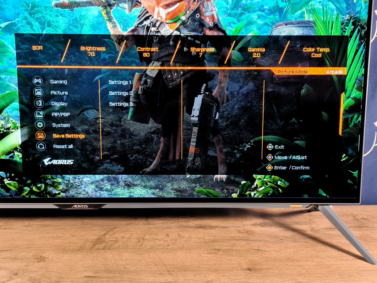 Test Gigabyte AORUS FO48U_OSD4 © Matthieu Legouge