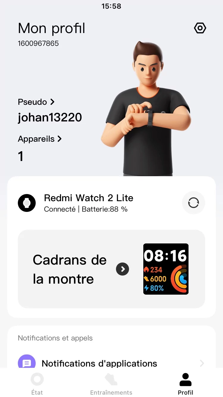 Xiaomi Wear Lite - Onglet 3 © Johan Gautreau