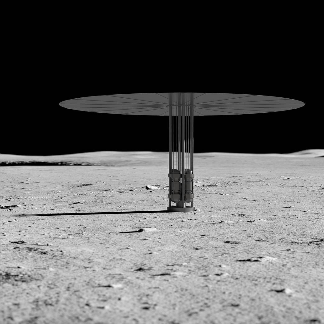 Concept d'un système de fission nucléaire sur la Lune © NASA