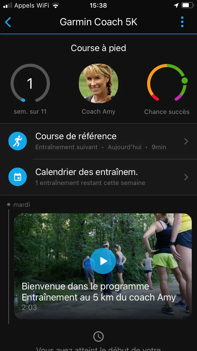Garmin Connect - Programme Garmin Coach © Johan Gautreau