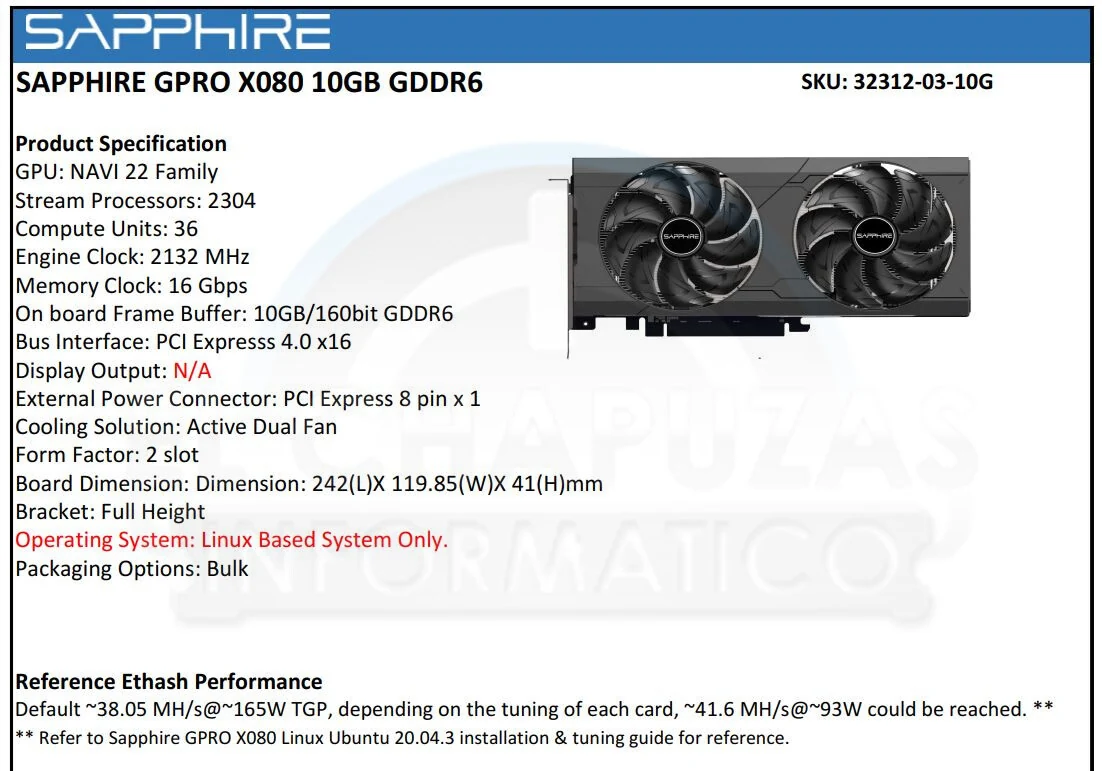 Sapphire GPRO X060 et GPRO X080 © El Chapuzas Informatico