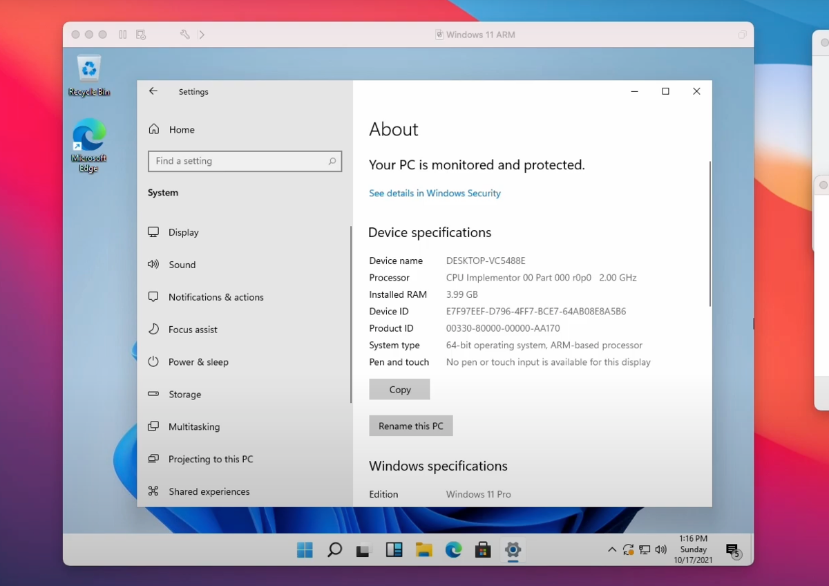 VMWare Fusion M1
