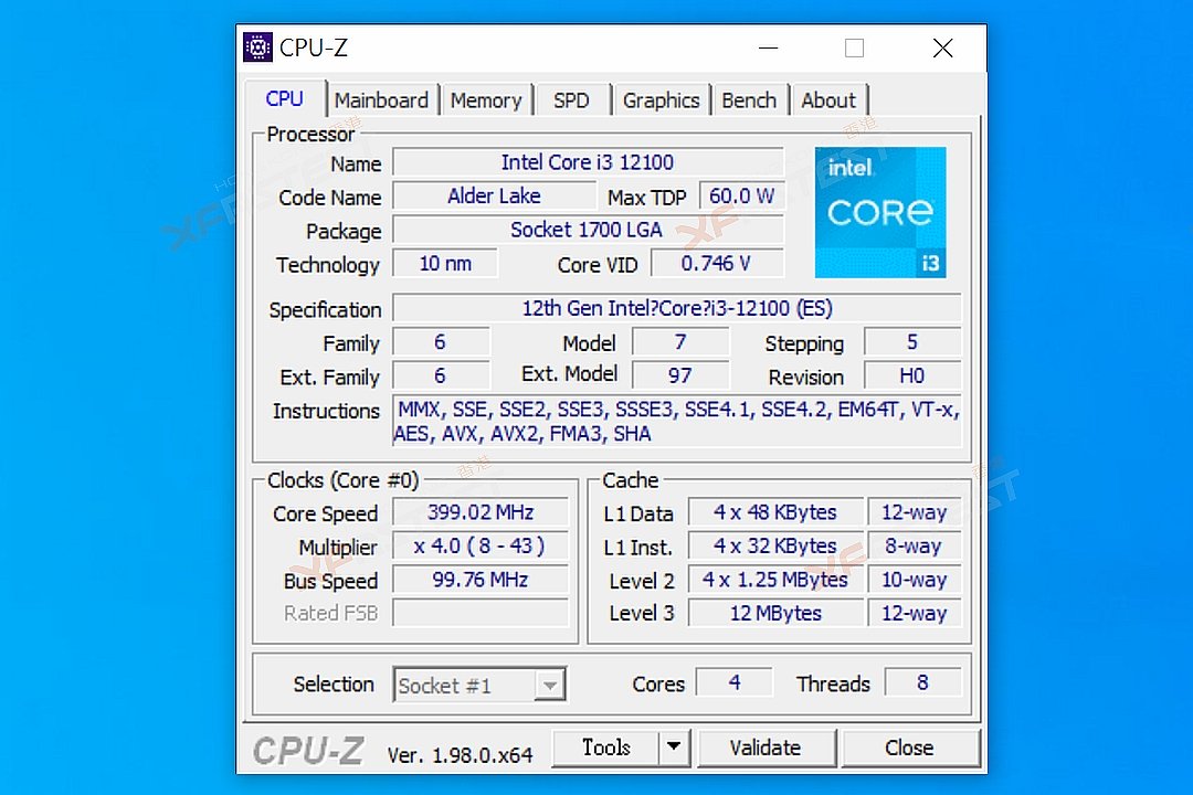Fuite Intel Core i3-12100 © XFastest