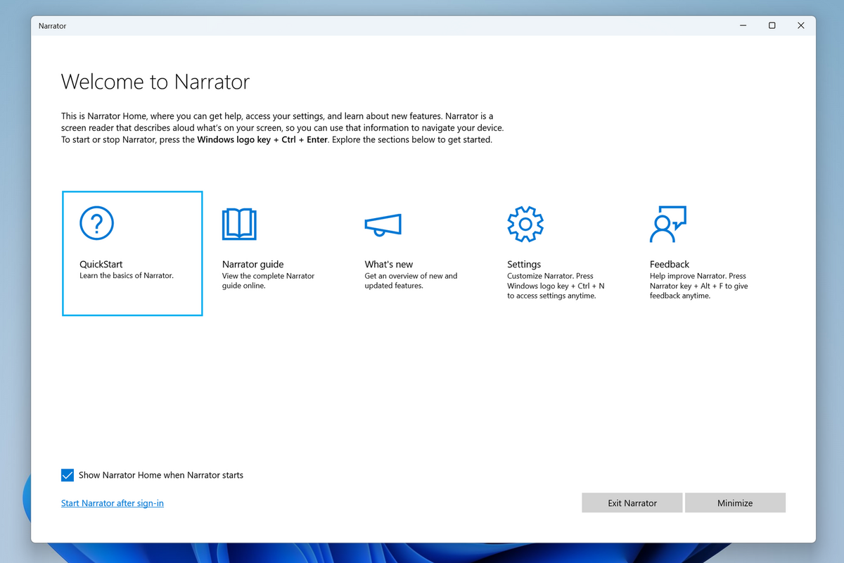 Narrateur Microsoft Edge © Microsoft