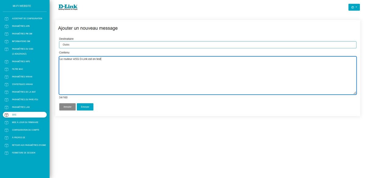 Envoi d&#039;un SMS depuis l&#039;interface web