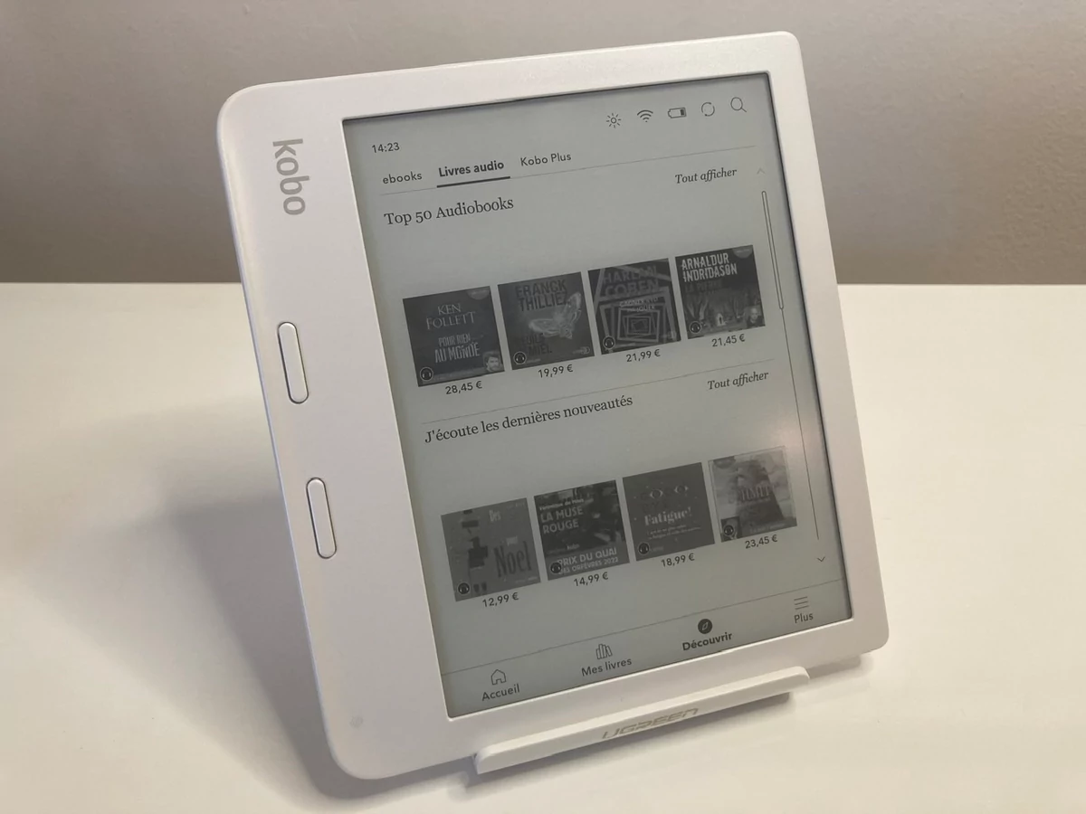 Kobo Libra 2 - librairie audio © Johan Gautreau