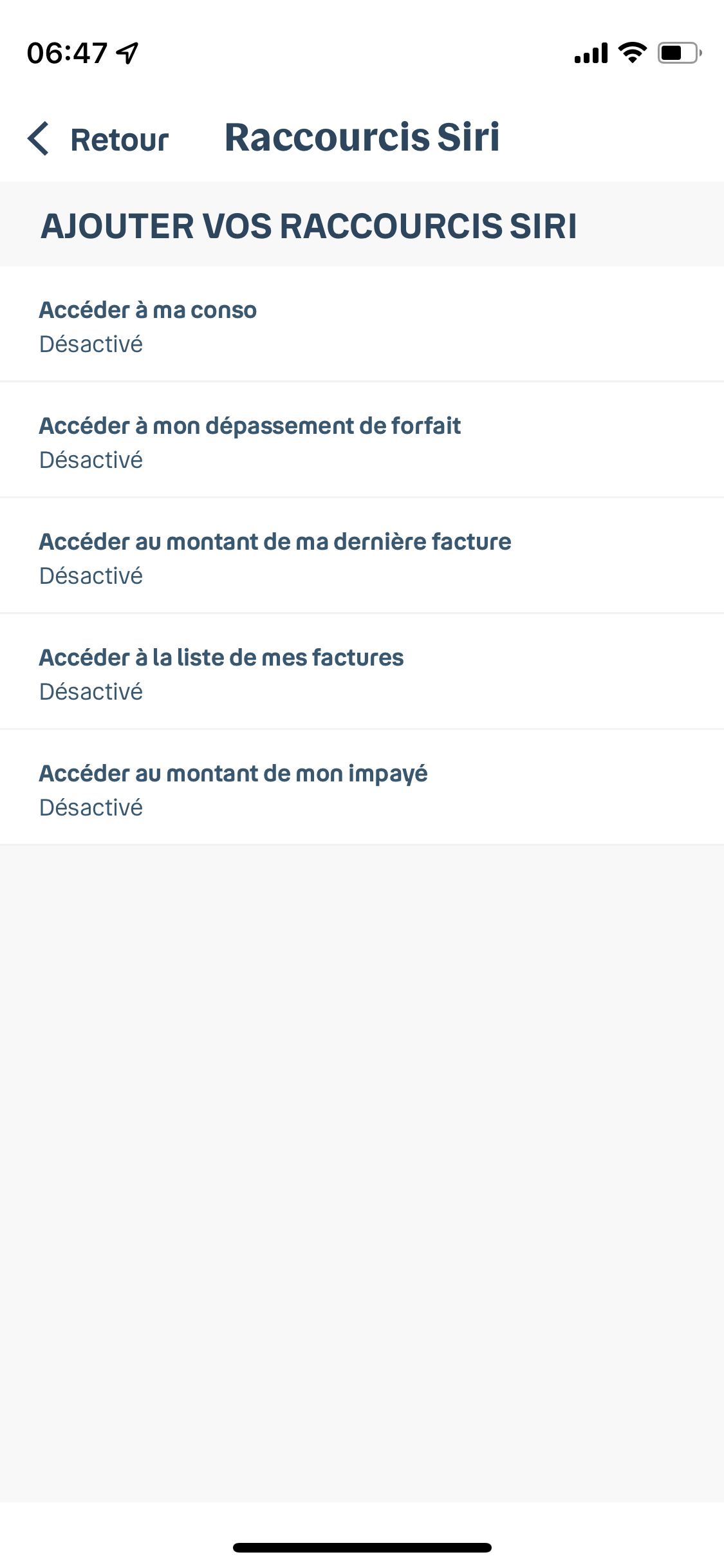 Bouygues espace client iOS screen 8