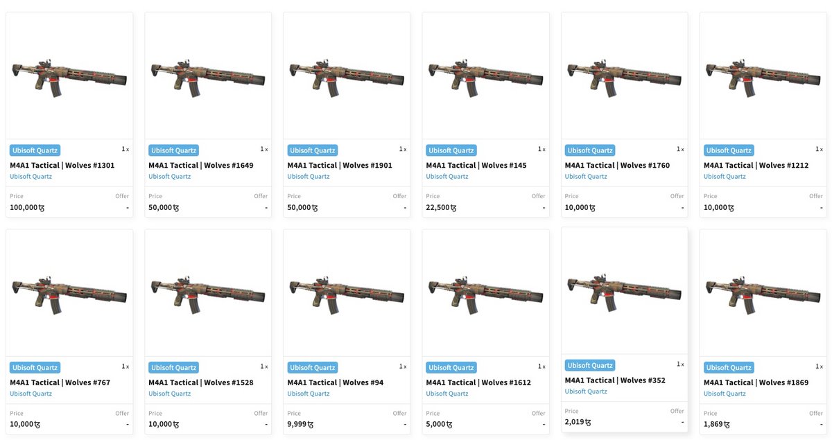 La plupart des fusils distribués par Ubisoft sont déjà en vente sur les plateformes. © Capture d'écran