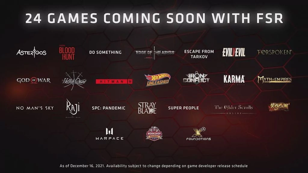 AMD FSR 24 jeux futurs © AMD