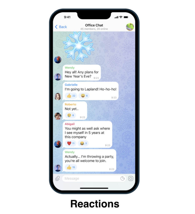 Как ставить реакцию в телеграмме на сообщение