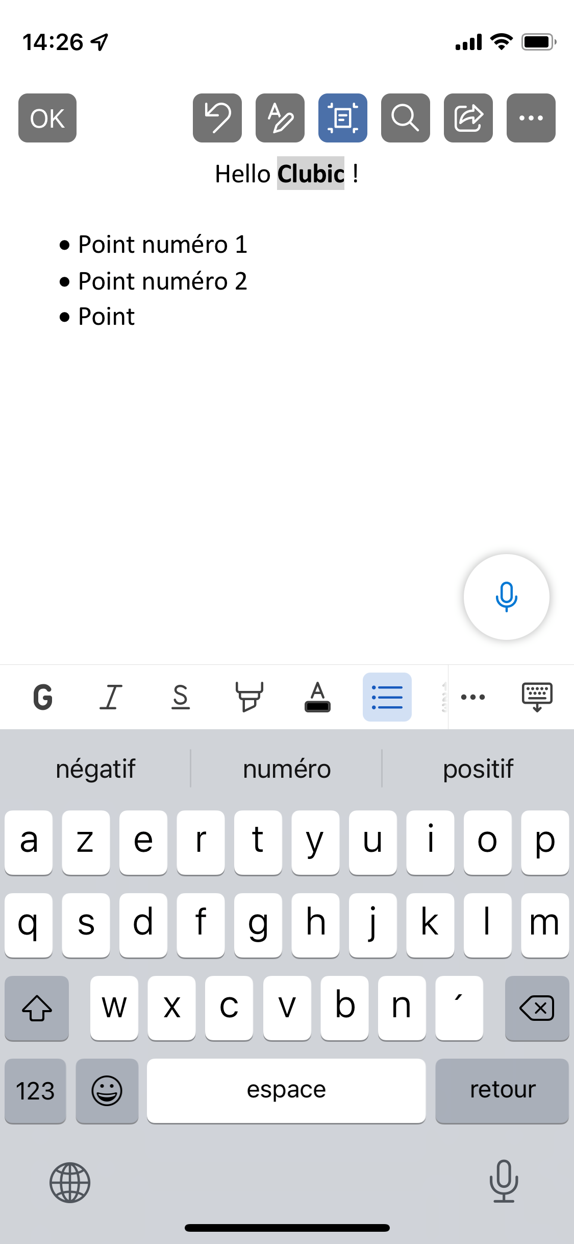 Word iOS screen 4