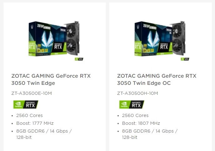 ZotacRTX3050 © Zotac