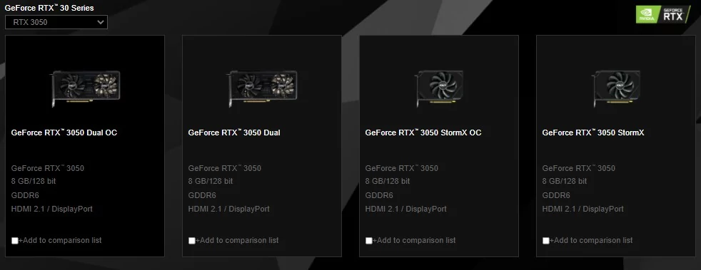 PalitRTX3050 © Palit