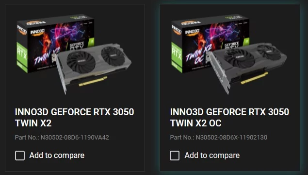 Inno3DRTX3050 © Inno3D