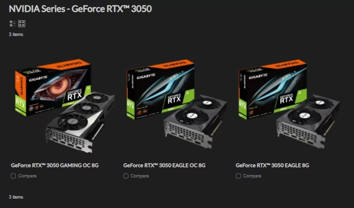 GigabyteRTX3050 © Gigabyte