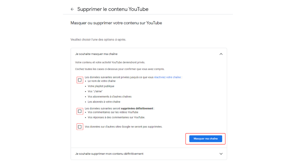 YT Masquer © © Google / Youtube