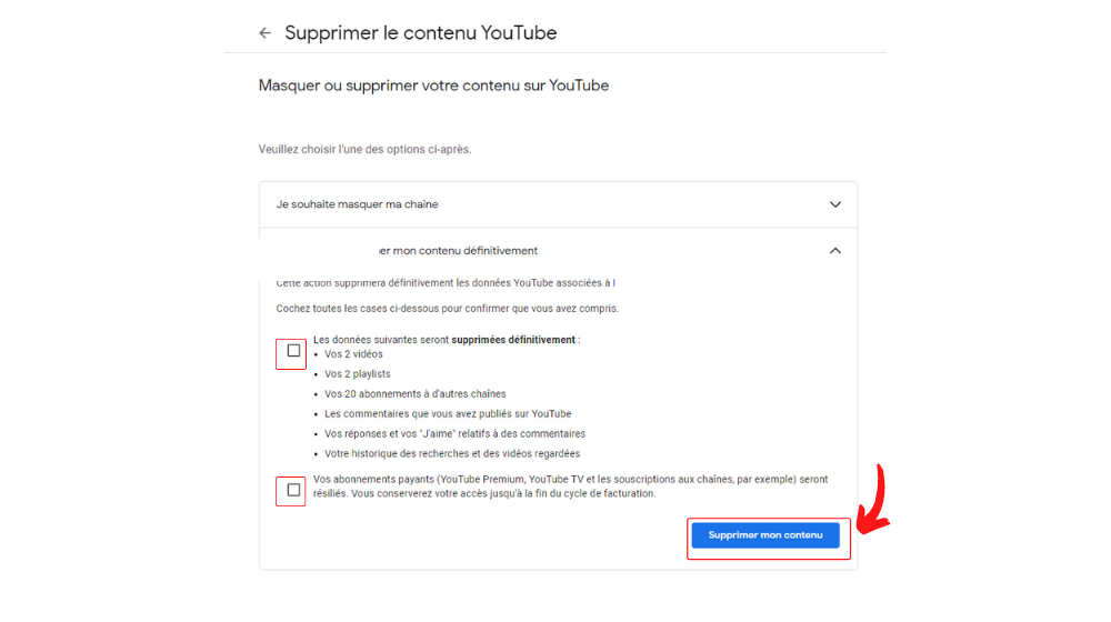 YT Suppr Chaîne © © Google / Youtube