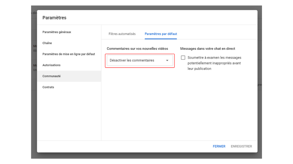YT Filtrer Comm 1 © © Google / Youtube