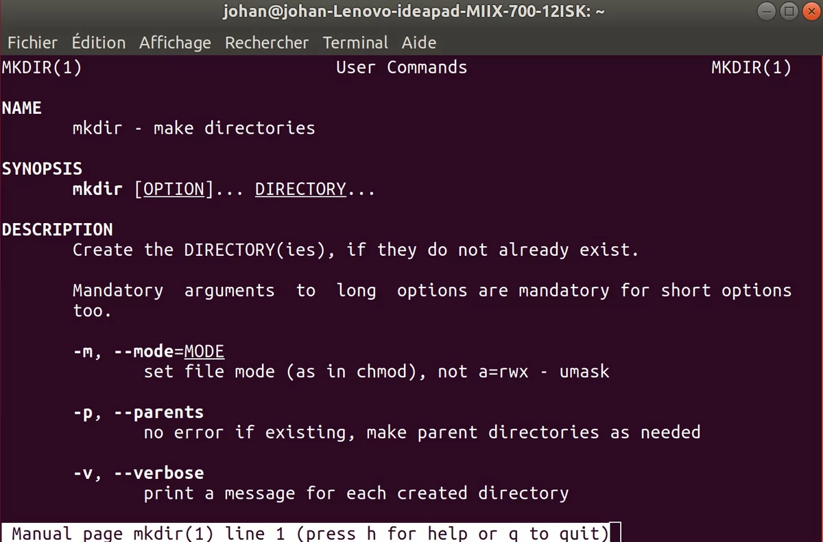 Linux commande man © Johan Gautreau