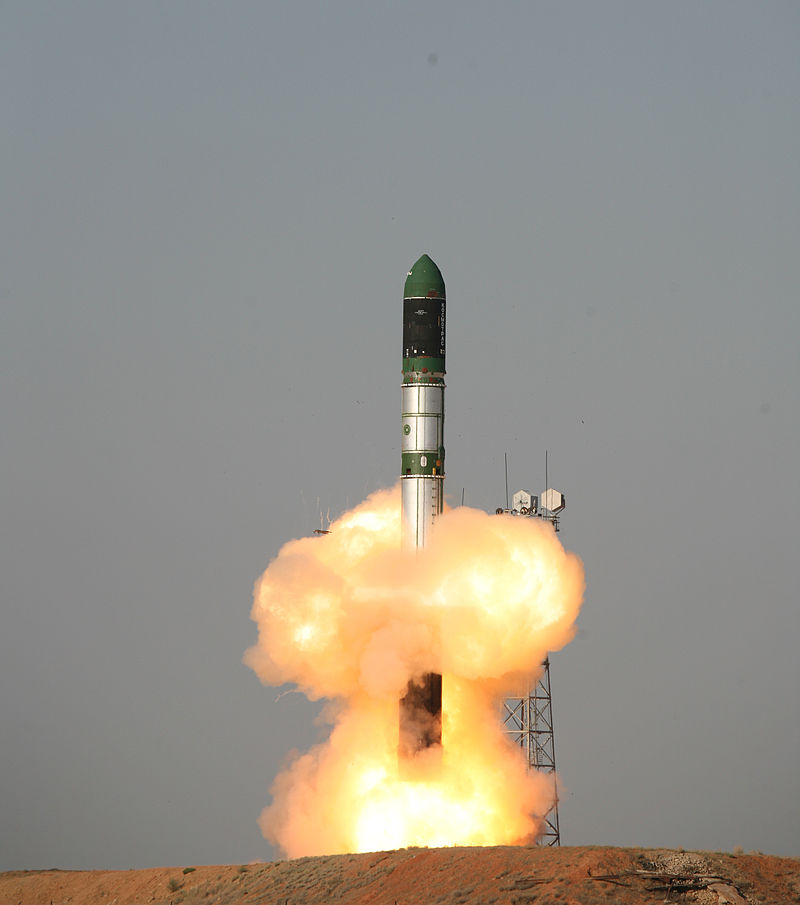 Un lanceur Dnepr, lui aussi directement dérivé d&#039;un missile balistique intercontinental. Crédits Russian MOD