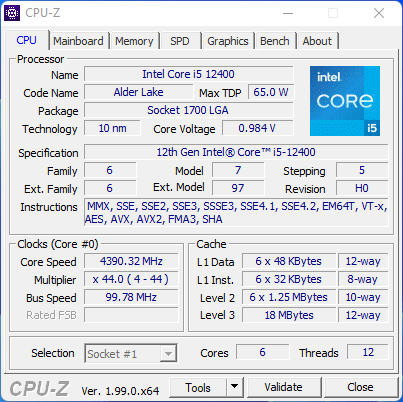 Intel Core i5-12400 © Nerces