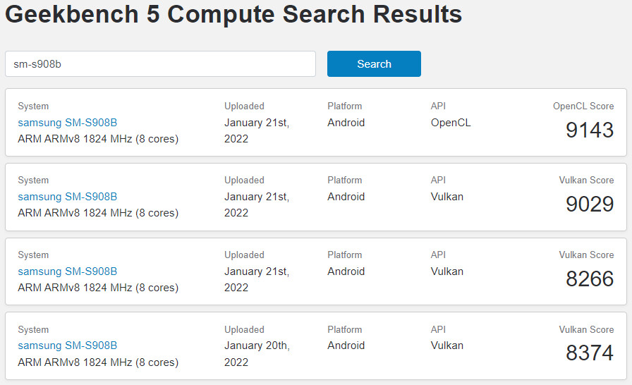 Geekbench 5 Samsung Exynos 2200 © TechPowerUp