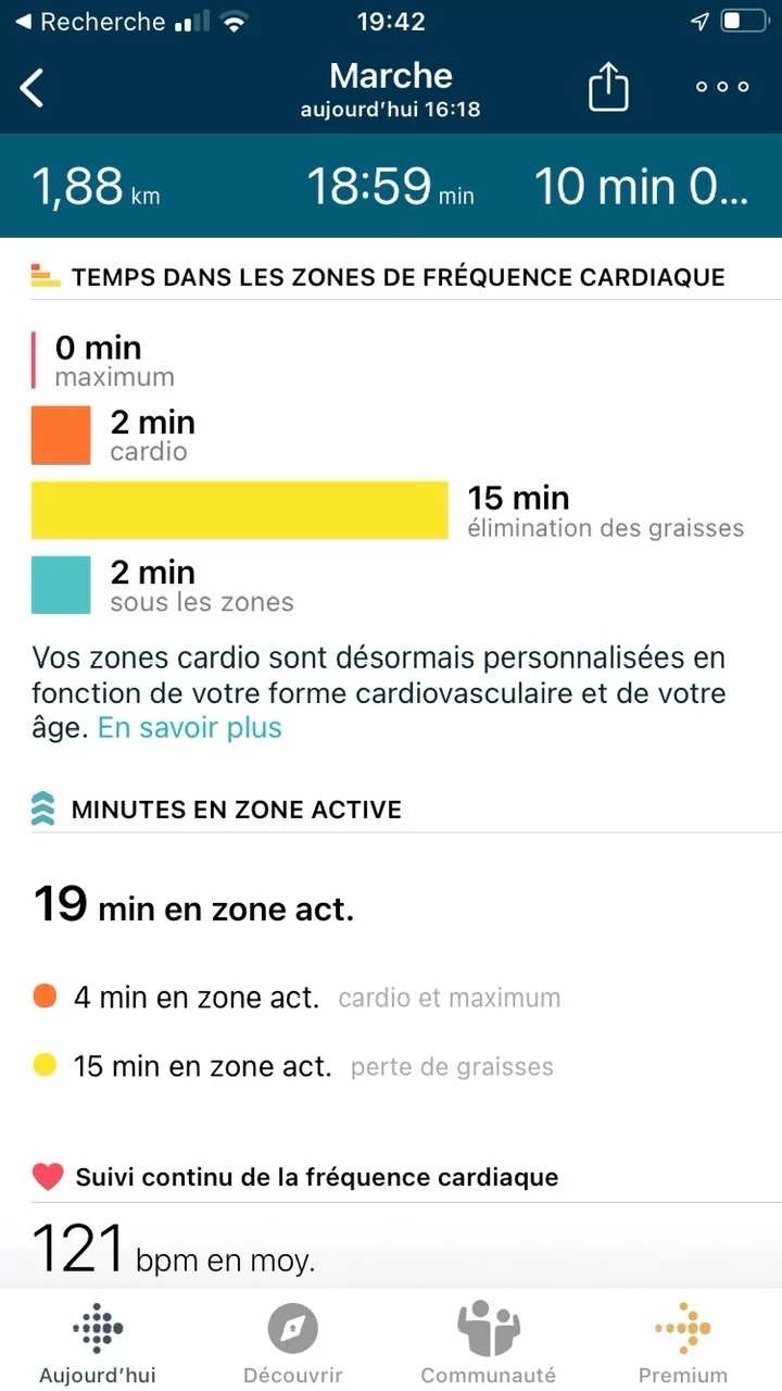 Appli Fitbit - Résumé activité 3 © Johan Gautreau