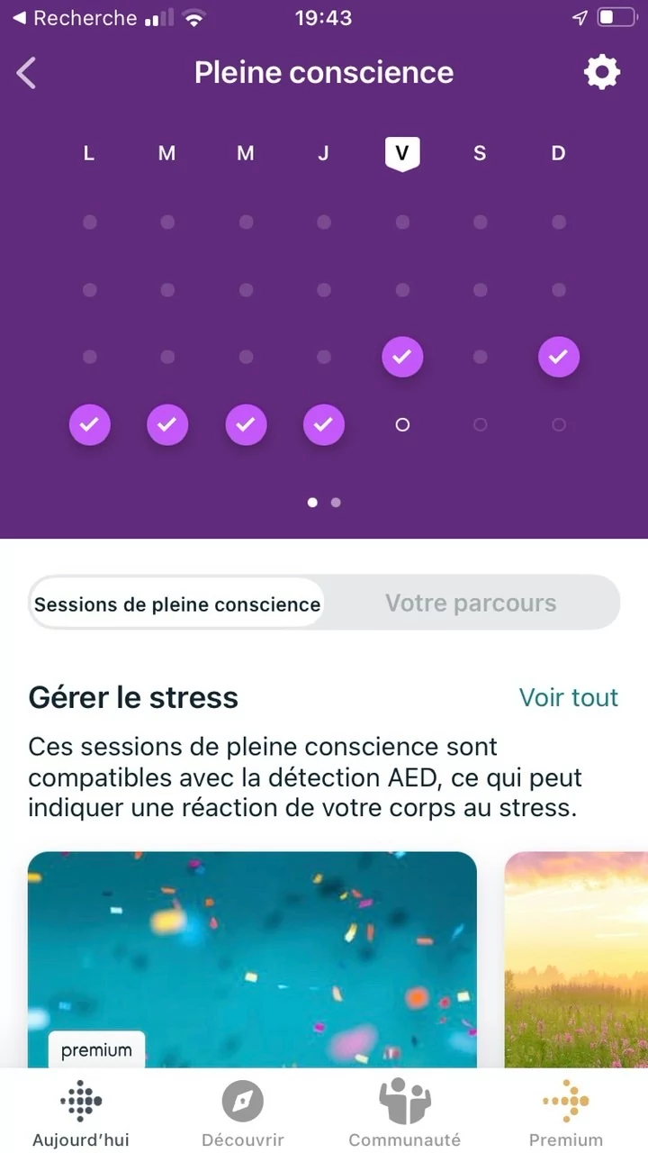 Appli Fitbit - Score AED © Johan Gautreau