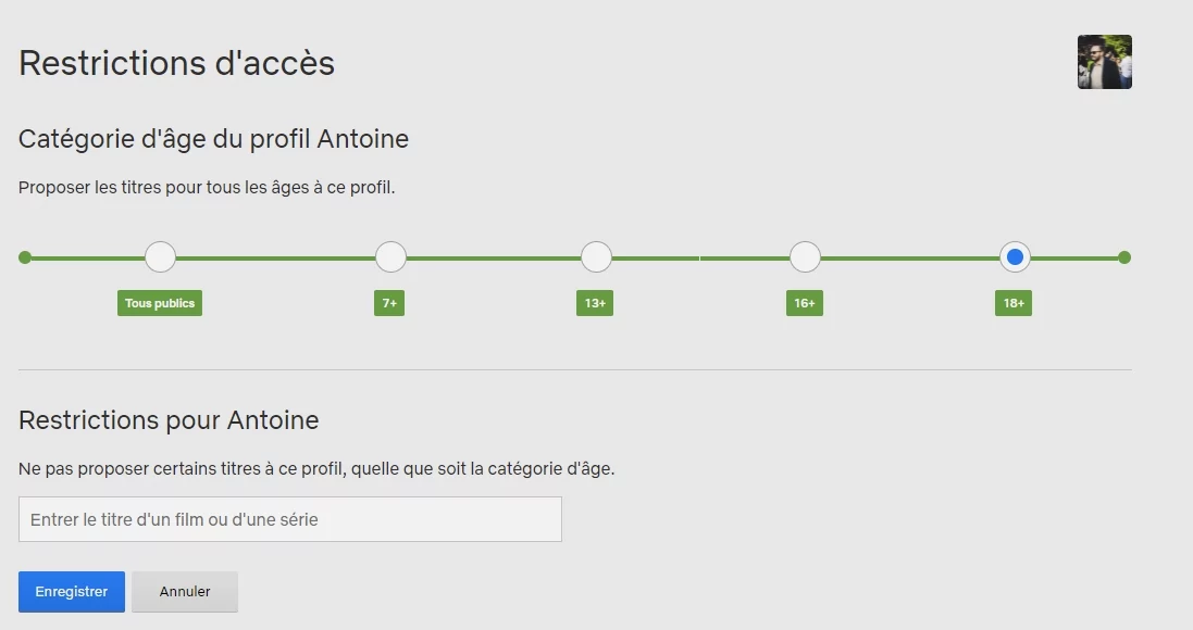 Netflix âge © Capture d'écran